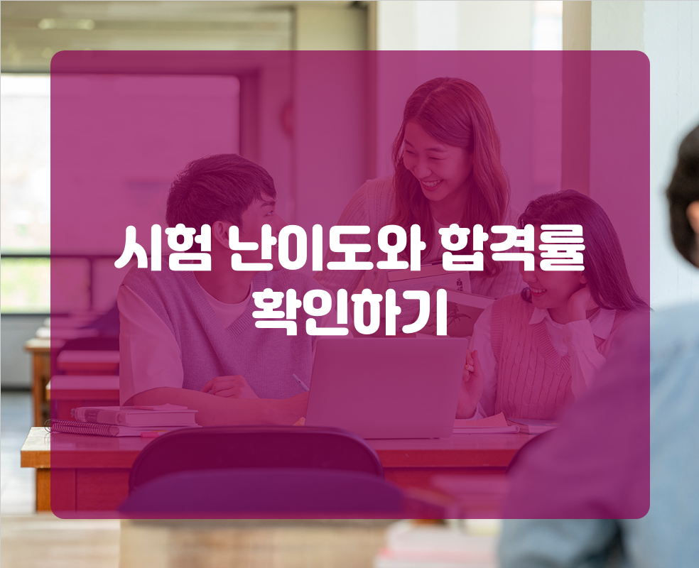 시험 난이도와 합격률 확인하기
