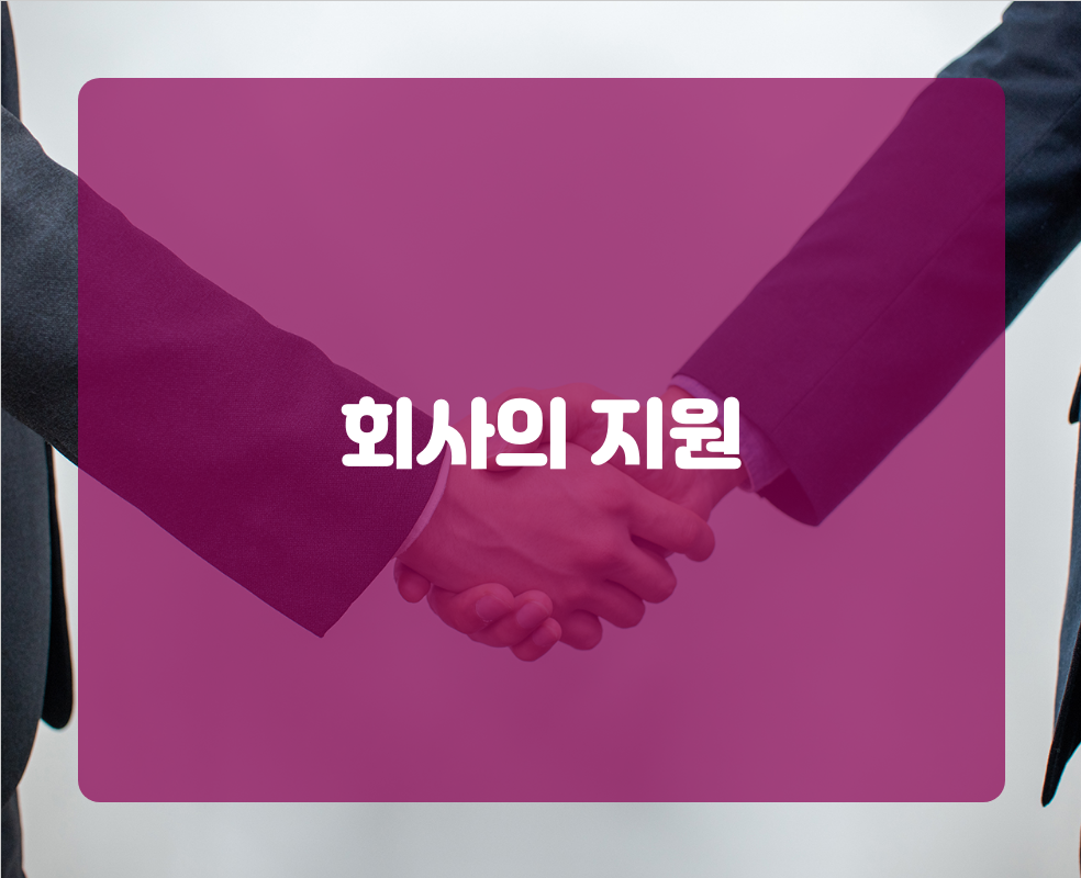회사의 지원