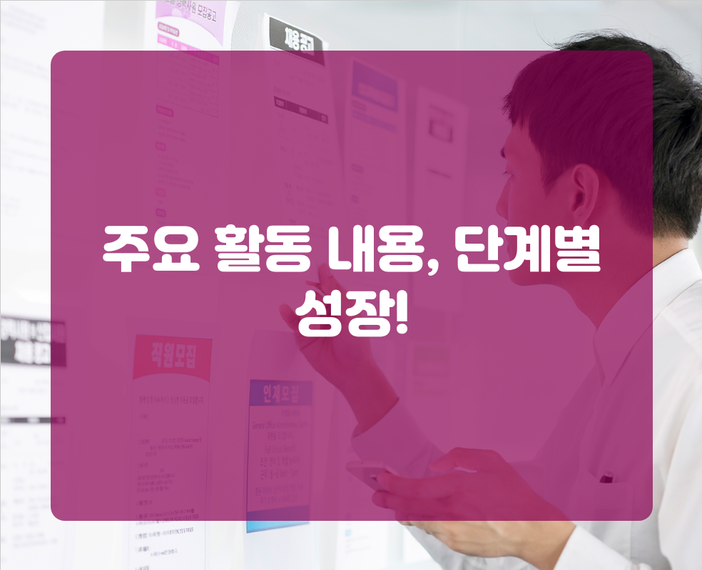 주요 활동 내용, 단계별 성장!