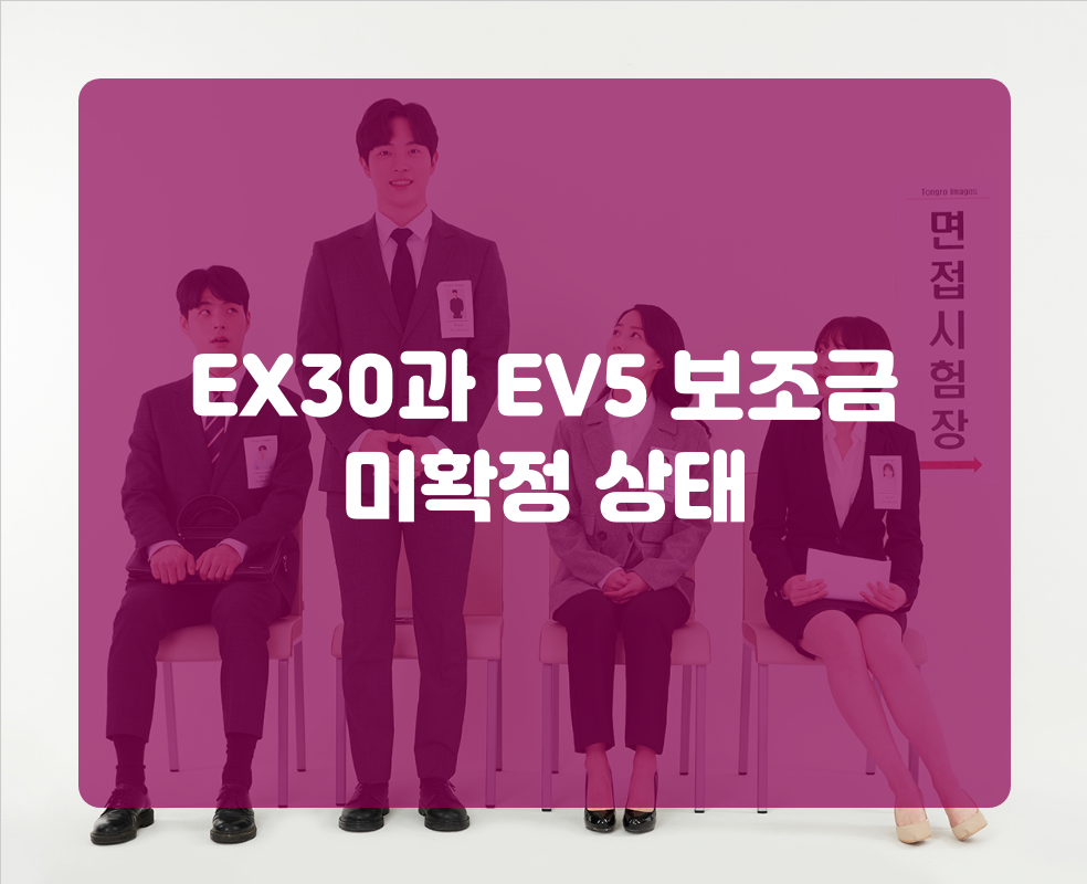EX30과 EV5 보조금 미확정 상태