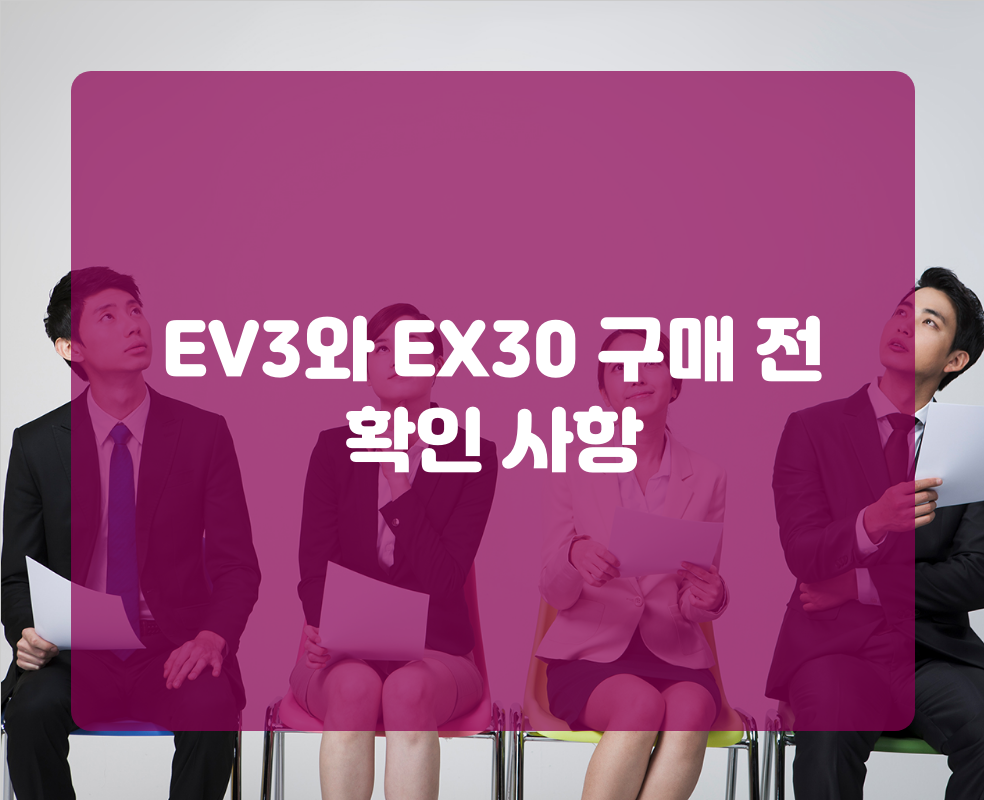 EV3와 EX30 구매 전 확인 사항
