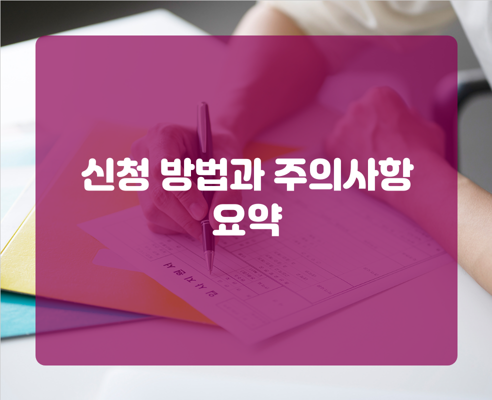 신청 방법과 주의사항 요약