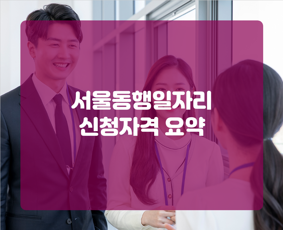 서울동행일자리 신청자격 요약