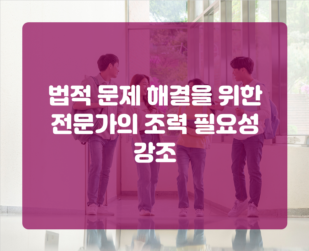 법적 문제 해결을 위한 전문가의 조력 필요성 강조