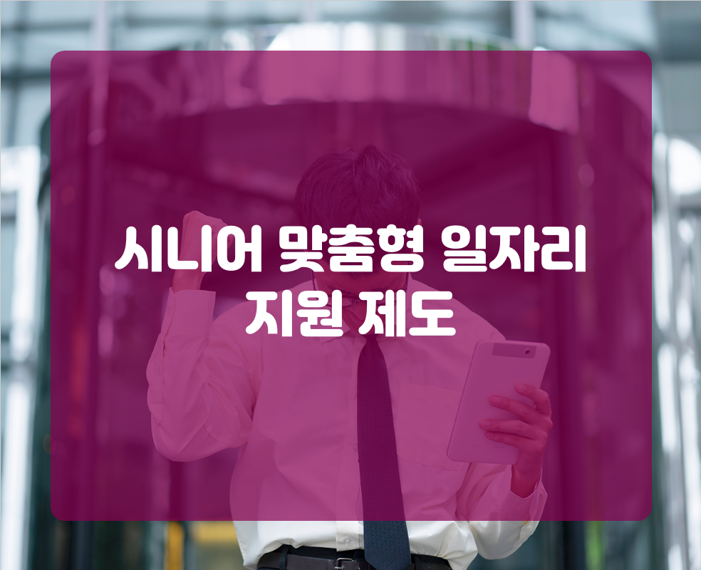 시니어 맞춤형 일자리 지원 제도